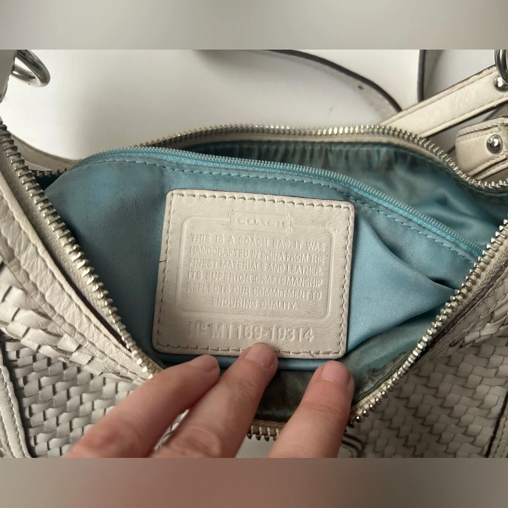 Coach Kristin Woven Leather Hobo Bag